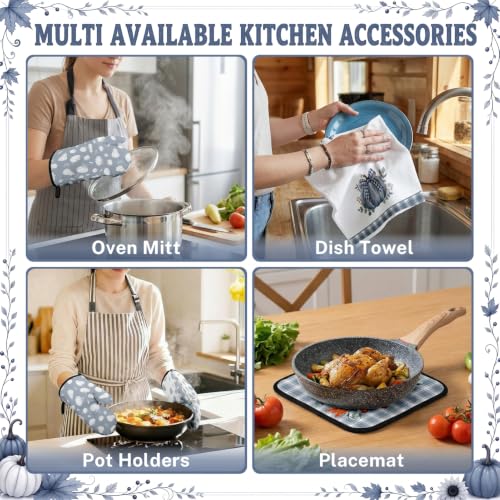 Blue Fall Kitchen Decor Set (Fall Blue Pumpkin)