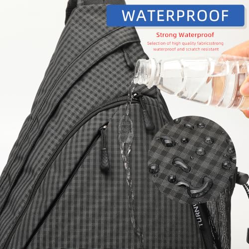 Water Proof Sling bag (Black Grid)