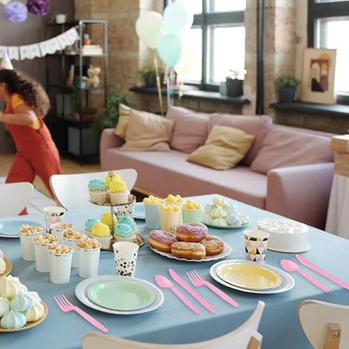 90 Pieces Pink Plastic Cutlery Set (Pink)