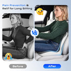 Car Seat Cushion and Lumbar Support Pillow One Piece (Gray-b / 1 Piece)