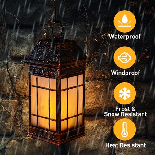 15.5" Solar Lantern Outdoor Waterproof (Black02)