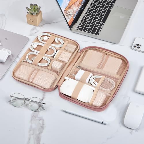 Travel Cord Organizer (Single Layer / Rosewood-Pink)