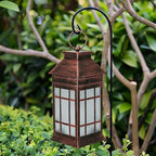 18" Solar Lanterns Outdoor Waterproof Flickering Flame Copper (Antique Copper)