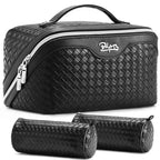 Travel Makeup Bag Cosmetic Bags for Women (L04 Black)
