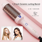 Thermal Brush Curling Iron 1.77 Inch Ceramic Tourmaline Ionic Hair Styler for Loose & Voluminous Curls (1.77 Inch / Pink)