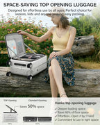 20 Inch Top Opening Carry On Luggage with Cup Holder and USB Ports (Smoke White / 20 Inch Pro)