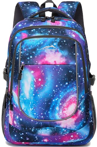 Extra Large Backpack Bookbag for College Travel Laptop Business Hiking Backpack Fit Laptop Up to 17 Inch Sturdy Multi Compartment Gifts for Men Women Night Light Reflective (17 Inch / Light Galaxy)