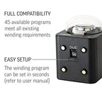 Watch Winder for Automatic Watch with Vertical Rotor Stop (Black Leather)