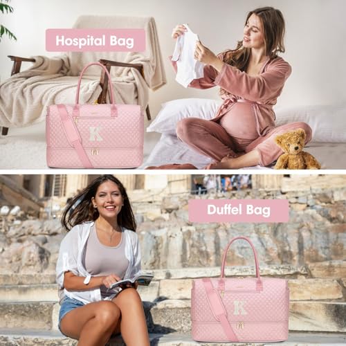 Letter Weekender Bags for Womens (91-Pink K / Large)