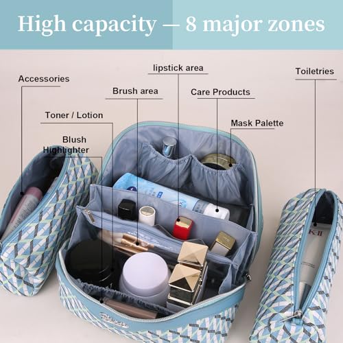 Travel Makeup Bags for Women (08-A-Blue)