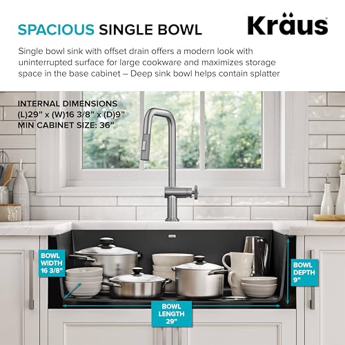 Forteza 32 inch Undermount Single Bowl Granite Kitchen Sink in Black (Single Bowl Undermount Sink / Black)