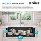 Forteza 32 inch Undermount Single Bowl Granite Kitchen Sink in Black (Single Bowl Undermount Sink / Black)