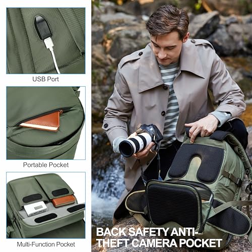 Green Professional Camera Backpack (Green Water Resistant Nylon)