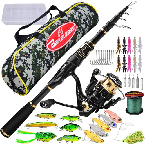 Fishing Rod and Reel Combo (Full Kit with Carrier Case / 6.9 ft)
