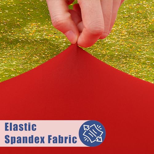 2 Pack Square Spandex Fitted Table Cloth (Red / 34" x 34" (Square))
