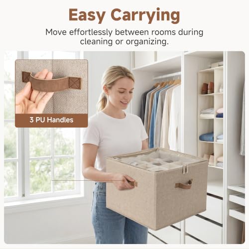 2-Pack 32-Pair Shoe Storage Organizer for Closet, Taupe (Taupe / Medium-2 Pack)