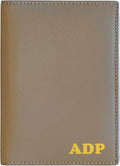 Personalized Monogrammed Taupe Leather RFID Passport Wallet by 123CheapChecks