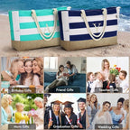 Beach Bags for Women Gifts for Women Birthday (Dark Blue)