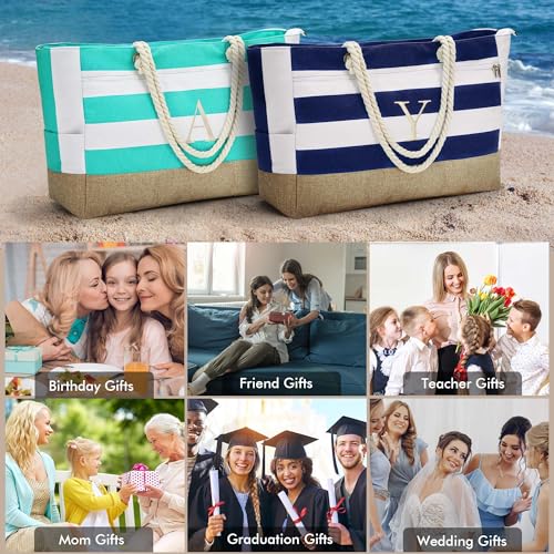 Beach Bags for Women Gifts for Women Birthday (Dark Blue)