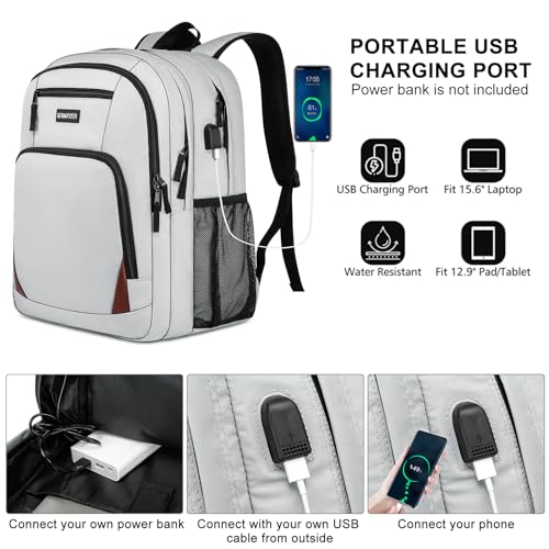 Grey Backpack for School (Grey / 15.6 Inch)