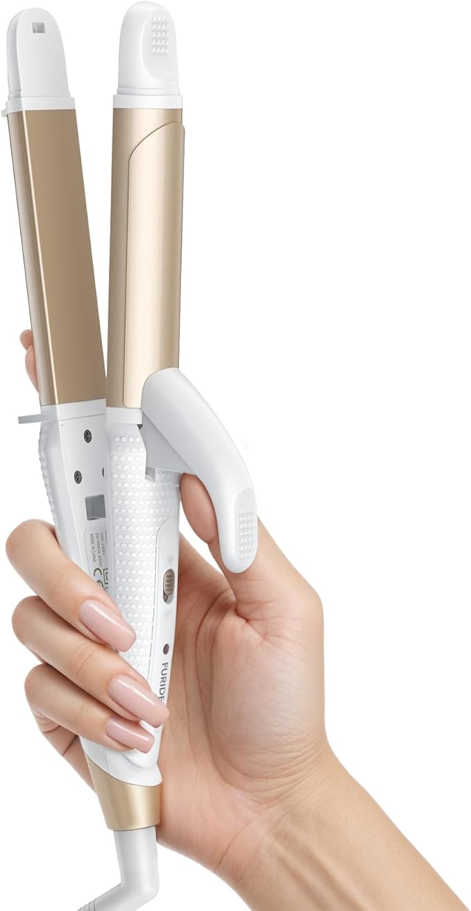 Europe Travel Curling Iron Mini: Dual Voltage Curling Iron for Traveling - Mini Travel Curling Irons 1 Inch with US Plug,Gold 450℉ for Thick/Coarse Short Hair