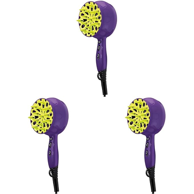 Bed Head Curls-in-Check 1875W Hair Diffuser Dryer | Great for Curly Hair,Reduce Frizz & Static | Diffuser-Hair Dryer Enhances Natural Curl,Waves & Texture,(Pack of 3)