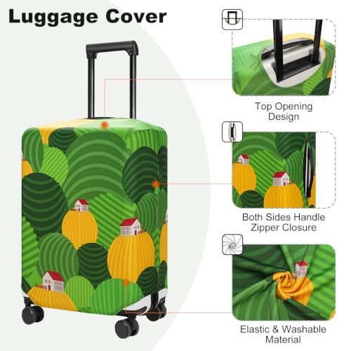 Travel Luggage Cover Suitcase Protector Fits 18 (Green Hills / S)