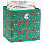 10 Inch Foldable Cube Storage Bins with Handles (6 Pack - 10" x 10" x 10" / Green - Lama)