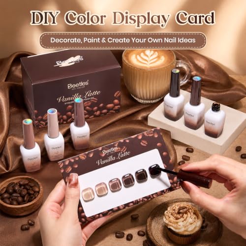 Beetles Brown Nude Fall Jelly Gel Nail Polish Set (A - Brown Nude Pink | Vanilla Latte)