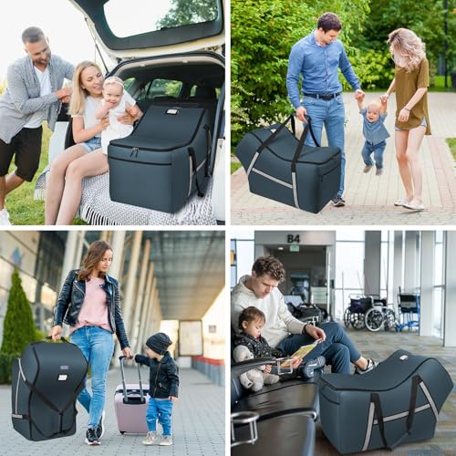 Infant Car Seat Travel Bag for Airplane Compatible with All Nuna Pipa Car Seat and Base (Blue)