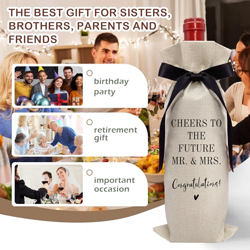 1 PCS Black Bow Ribbon Ideas Engagement Gift Wine Bag (Wedding Wine Bag Style 1)