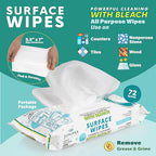 1 Pack Surface Wipes with Bleach (72 Count (Pack of 1))