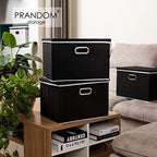 Extra Large Collapsible Storage Bins with Lids [3 (Black / XXL (3-Pack))
