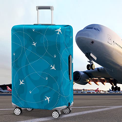 Travelkin Luggage Covers For Suitcase Tsa Approved Suitcase Cover Protector (Air Line BLUE / XL)