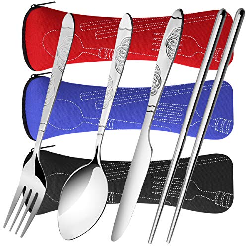 6 Pack Reusable Flatware Sets Knife (6Pack-24PCS)