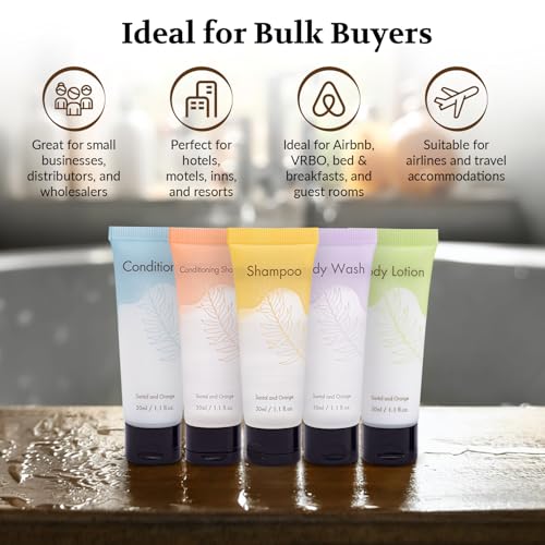 Double Sealed Hotel Conditioner Bulk 100 Pack Individually Wrapped Travel Size Conditioner Aloe and Green Tea Extract Infused Hotel Supplies and Toiletries for Guest (1 Fl Oz (Pack of 100))