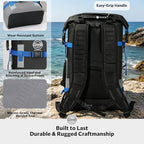 30/40/55L Waterproof Dry Backpack & Phone Case - Large Floating Dry Bag for Kayaking, Travel, Hiking, Fishing, Camping, Motorcycles & Beach, Heavy-Duty Roll Top Men/Women (Black/Grey/Blue) (Black/Grey/Blue / 30L)