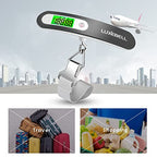 Digital Luggage Scale Vacation Travel Essentials Accessories Gifts for Traveler Portable Suitcase Handheld Weight Scale 110 lbs Hanging Baggage Travel Must Haves (Grey)