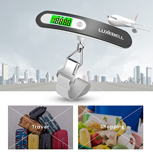Digital Luggage Scale Vacation Travel Essentials Accessories Gifts for Traveler Portable Suitcase Handheld Weight Scale 110 lbs Hanging Baggage Travel Must Haves (Grey)