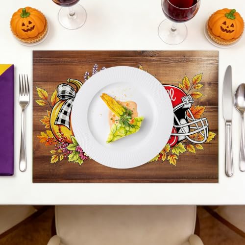 Fall Football Placemats Set of 6 (Football Pumpkin)