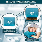 Compact 2-in-1 Travel Blanket Pillow for Airplane Flight, Teal Blue (Teal Blue / 65 x 40 inches)