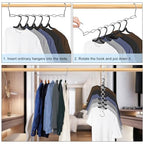 Space Saving Hangers for Clothes 6 Pack Sturdy Metal Hangers Heavy Duty (6 Pack / Silver)