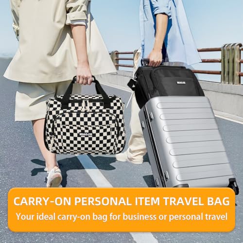Underseat Carry On Luggage Bag (Corduroy Black Checkered Pattern / 16IN)