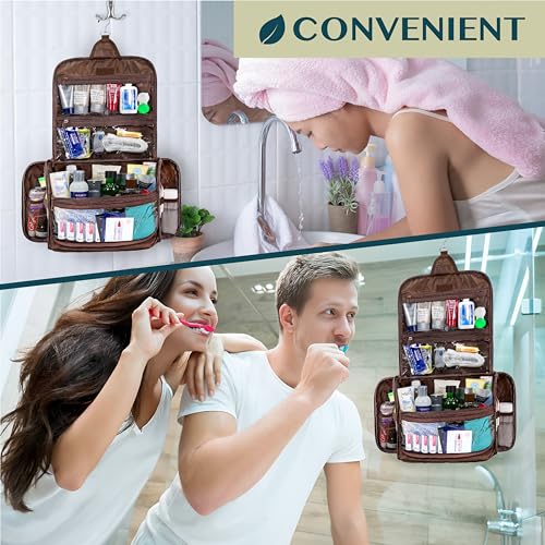 Large Hanging Toiletry Bag for Men (Brown / Large)