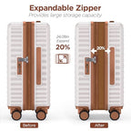 3pcs Luggage Set (Beige White / 3PCS/20 in/24 in/28 in)
