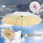 Sun Umbrella Blocking UV Protection Compact Auto Folding Parasol (Carnation)