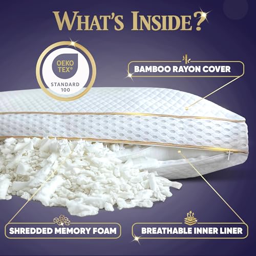 King 2 Pack Memory Foam Pillow (King (Pack of 2))