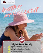 Womens Sun Hat Lightweight Mesh Bucket Hat UPF50+ Wide Brim Sun Protection Caps Pink (One Size / Pink)