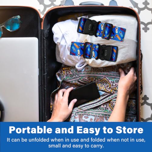Luggage Straps for Suitcases (Blue Shoes)