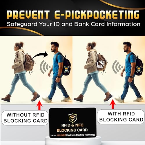 2 Pack RFID Blocking Card for Credit Debit ID Card (Black)